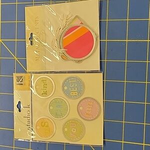Set of 2 Metal Scrapbook Paper Crafts Metal Art & Paper Filled Tags